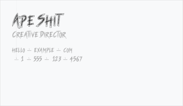 Ape Shit Business Card