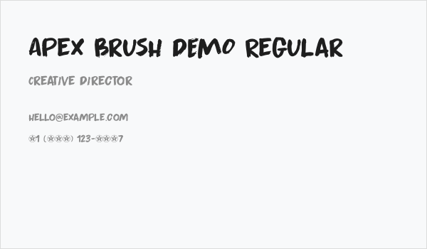Apex Brush DEMO Regular Business Card