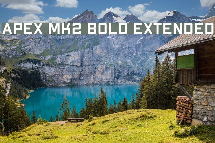 Apex Mk2 Bold Extended Шрифта examples