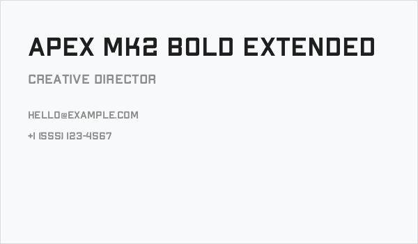 Apex Mk2 Bold Extended Business Card