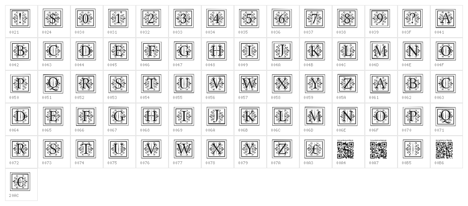 ApexLake-Regular Character Map