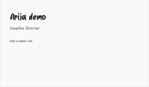 Apija demo Business Card