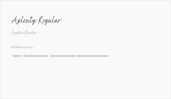 Aplenty Regular Business Card