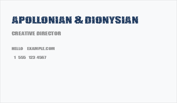 Apollonian & Dionysian Business Card