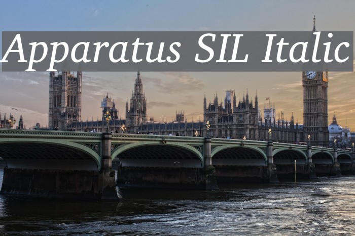 Apparatus SIL Italic Font examples