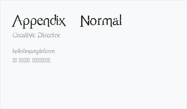 Appendix   Normal Business Card