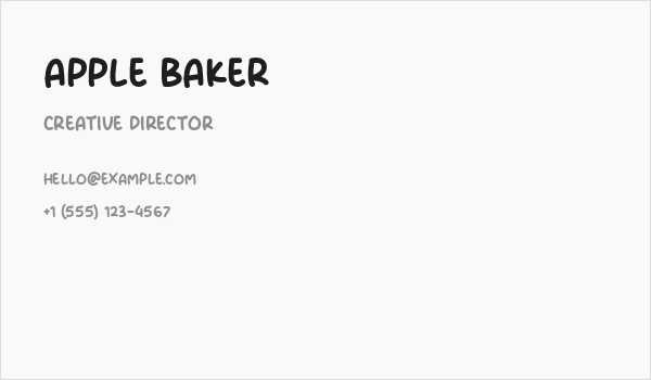 Apple Baker Business Card