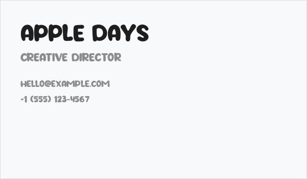 Apple Days Business Card