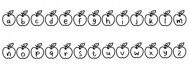 Apple Fruit Regular फ़ॉन्ट लोअरकेस