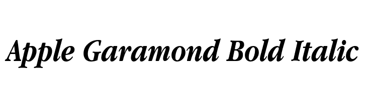 Apple Garamond Bold Italic Font