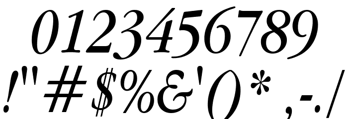Apple Garamond Italic Font OTHER CHARS