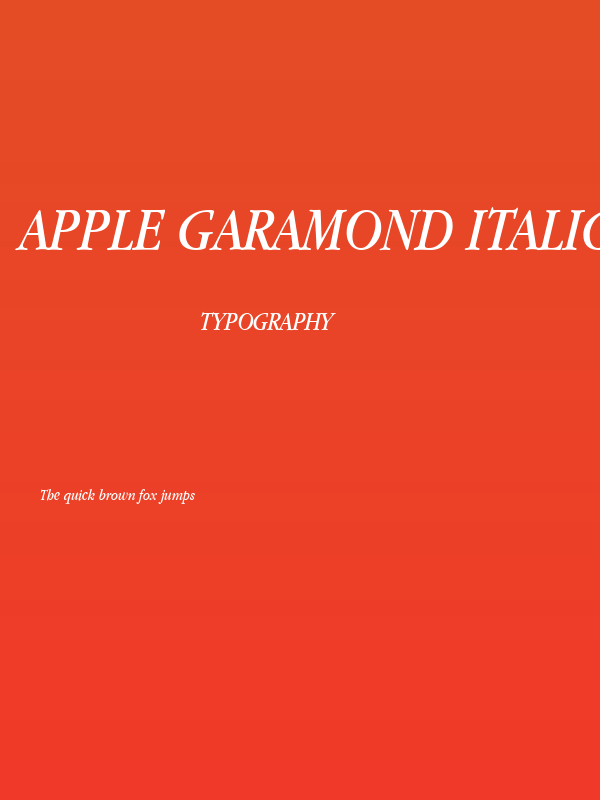 Apple Garamond Italic Poster