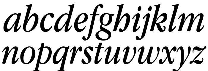 Apple Garamond Italic Font LOWERCASE