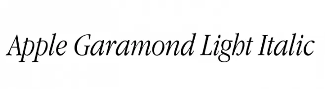 Apple Garamond Light Italic  font caratteri gratis