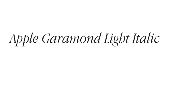 Apple Garamond Light Italic Logo