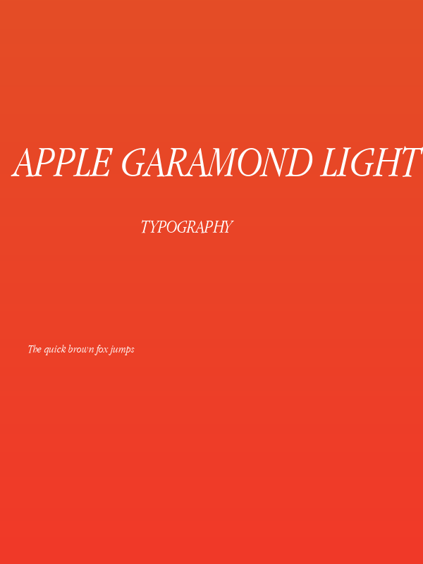 Apple Garamond Light Italic Poster