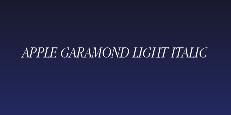 Apple Garamond Light Italic Social Header