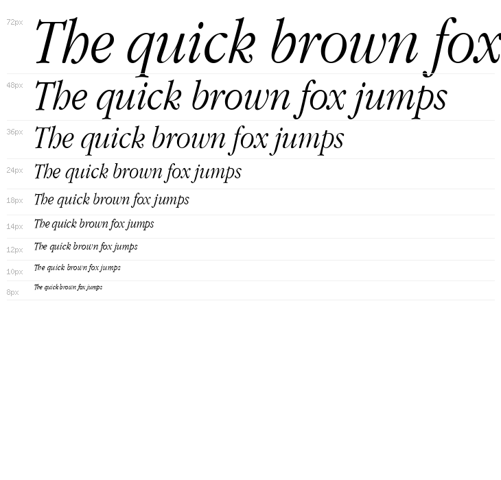 Apple Garamond Light Italic Waterfall