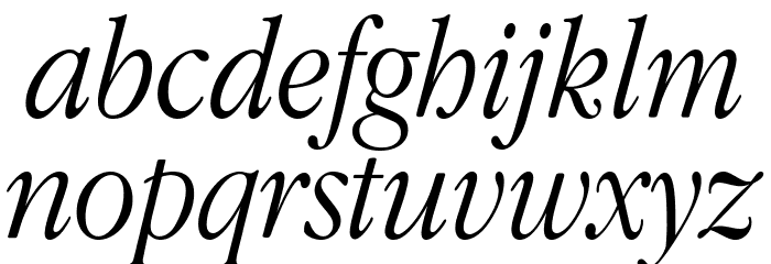 Apple Garamond Light Italic Font LOWERCASE
