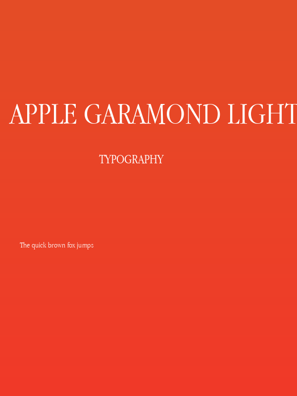 Apple Garamond Light Poster
