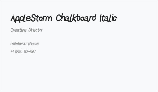 AppleStorm Chalkboard Italic Business Card