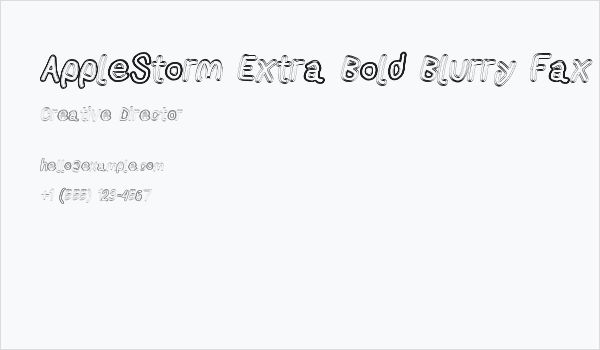 AppleStorm Extra Bold Blurry Fax Italic Business Card