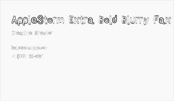 AppleStorm Extra Bold Blurry Fax Business Card