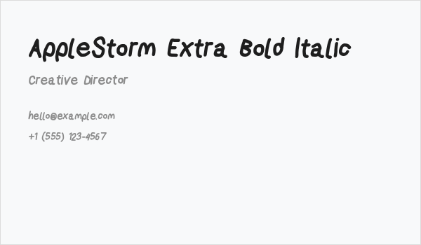 AppleStorm Extra Bold Italic Business Card