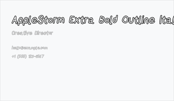 AppleStorm Extra Bold Outline Italic Business Card