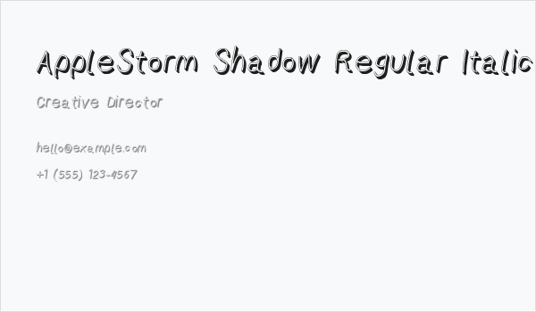 AppleStorm Shadow Regular Italic Business Card