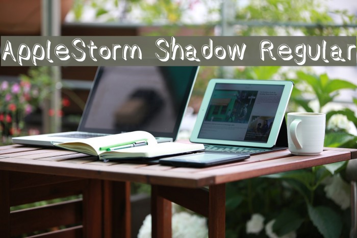AppleStorm Shadow Regular Font examples