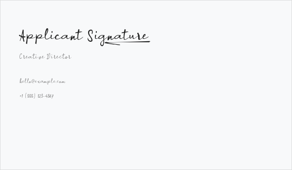 Applicant Signature_ Business Card