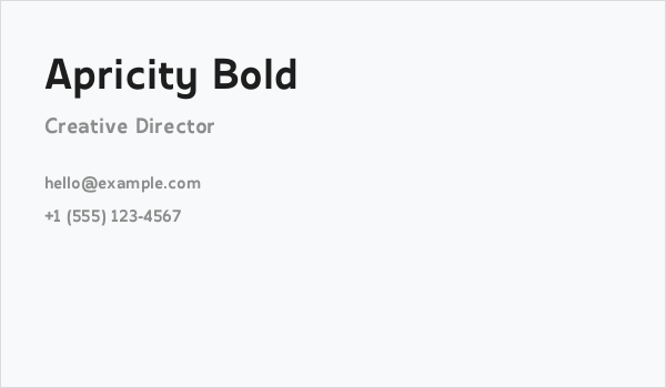 Apricity Bold Business Card