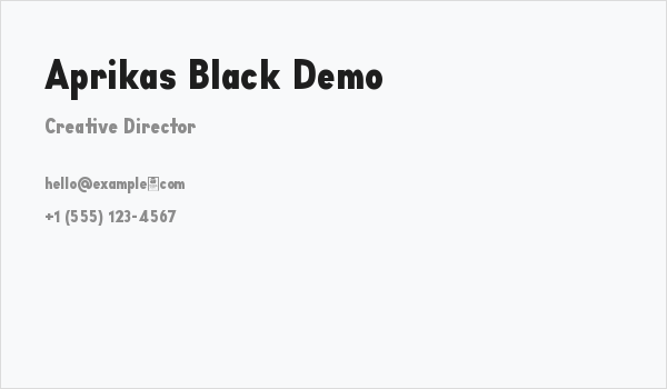 Aprikas Black Demo Business Card