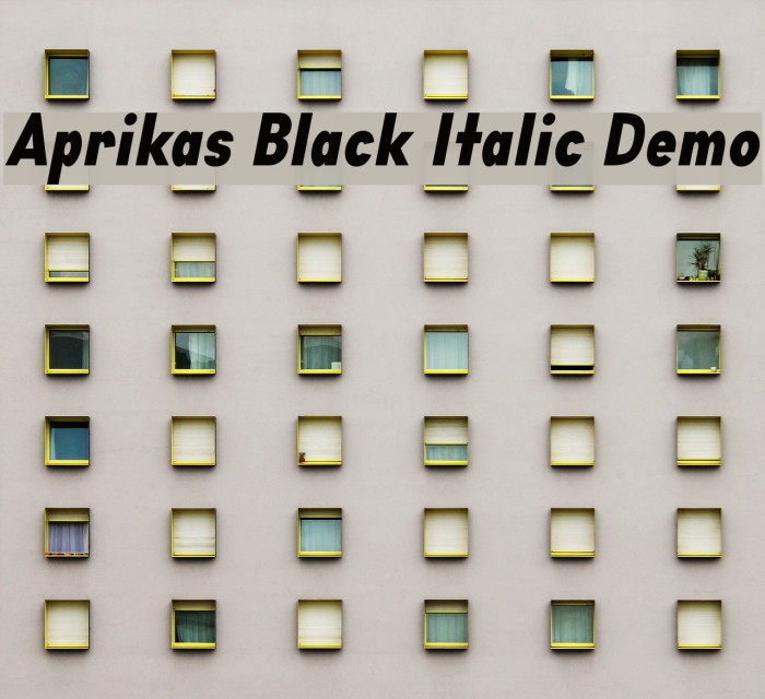 Aprikas Black Italic Demo Font examples
