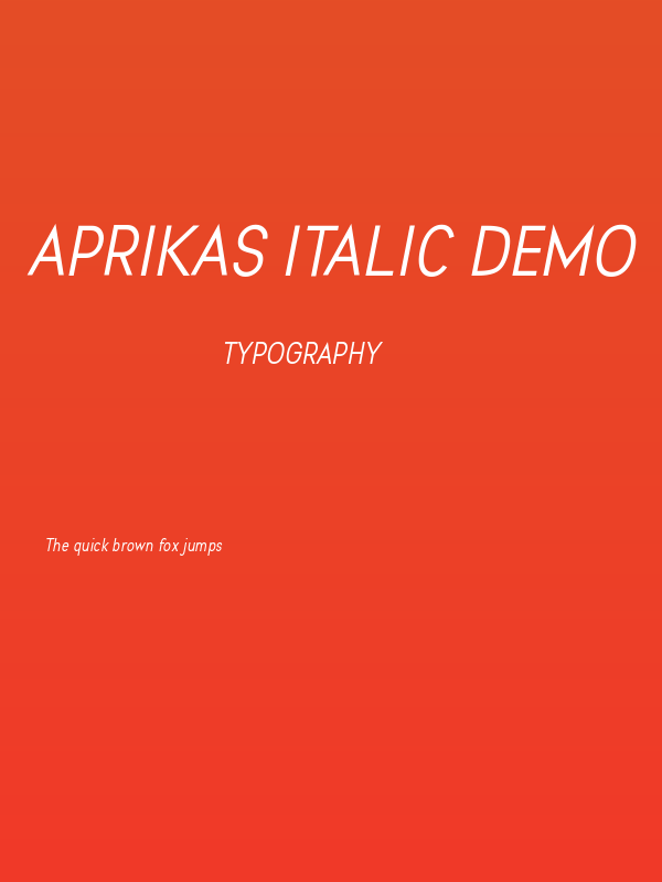 Aprikas Italic Demo Poster