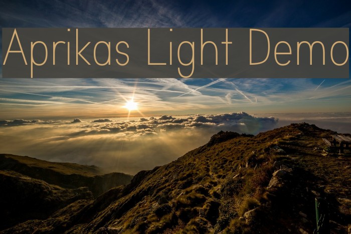 Aprikas Light Demo Font examples