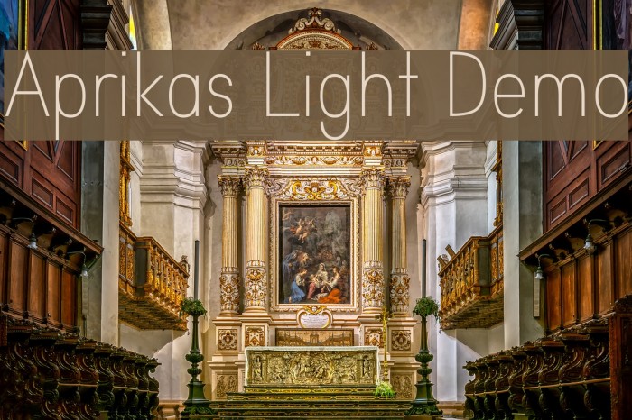 Aprikas Light Demo Font examples