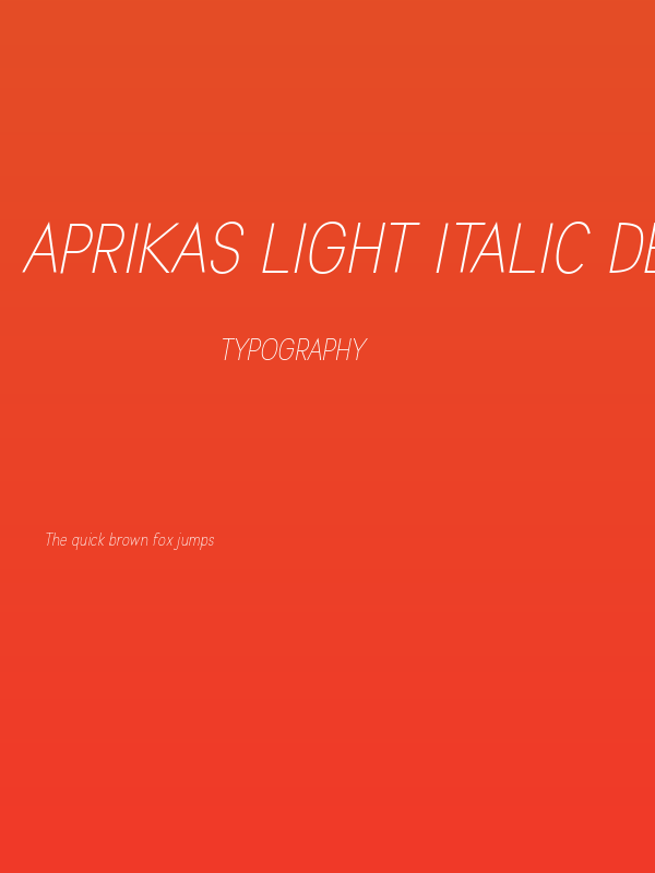 Aprikas Light Italic Demo Poster