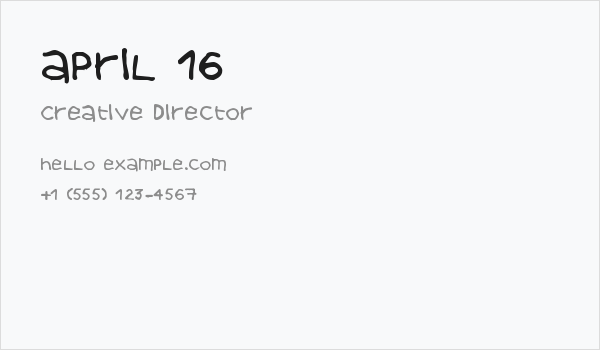 April 16 Business Card