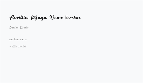 Aprillia Wijaya Demo Version Business Card