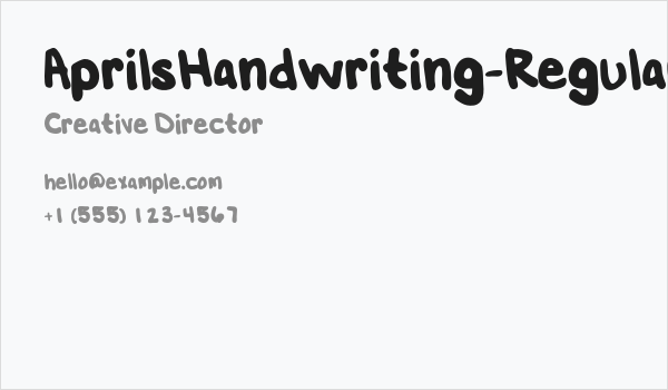AprilsHandwriting-Regular Business Card