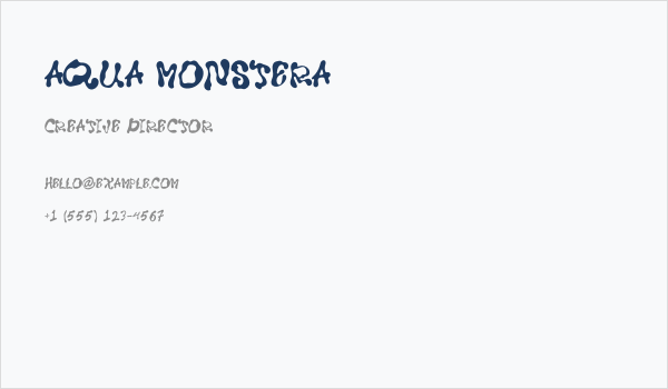 Aqua Monstera Business Card