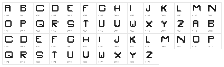 Aqua Regular Character Map