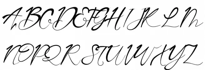 Aqua Script Caratteri MAIUSCOLE