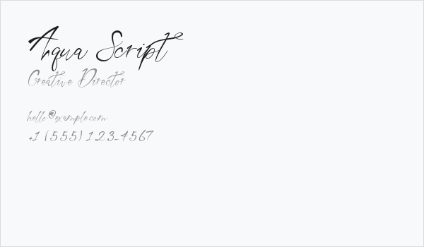 Aqua Script Business Card