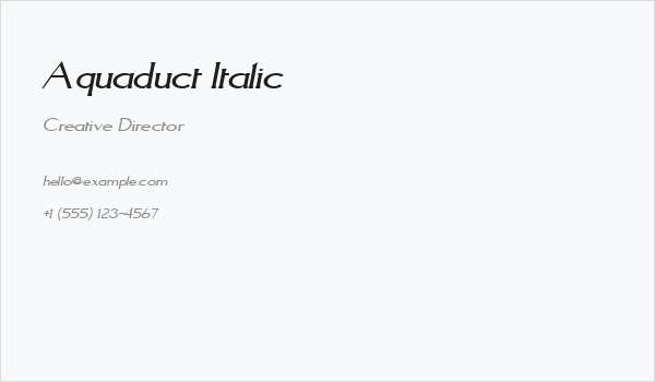 Aquaduct Italic Business Card