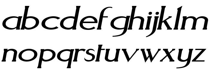 Aquaduct Italic Font LOWERCASE