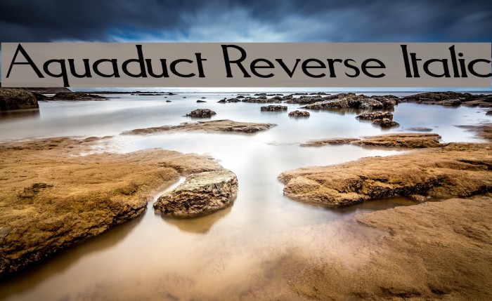 Aquaduct Reverse Italic Font examples