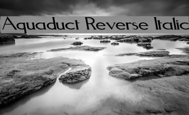 Aquaduct Reverse Italic Schriftart examples